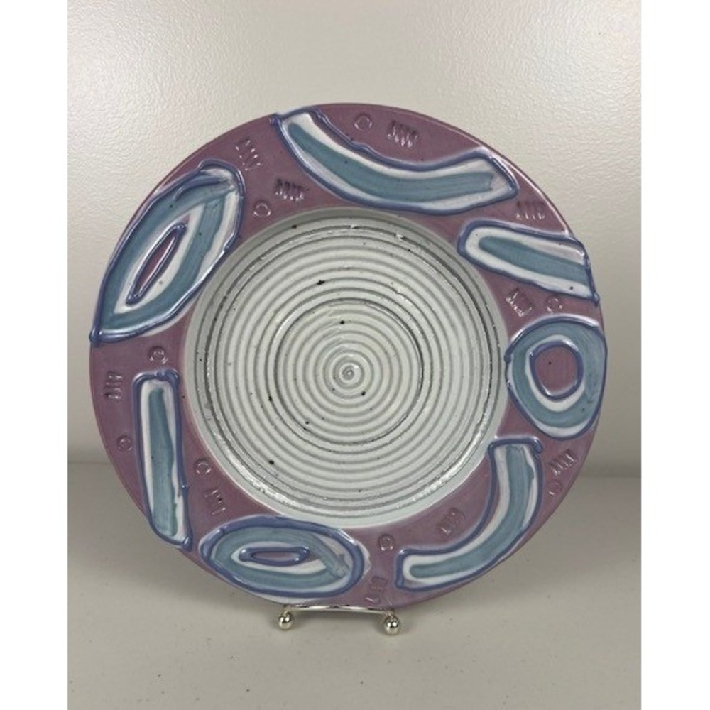 Miky & Steve Cunningham Signed Studio Pottery Abstract Spiral Wall Art Stoneware